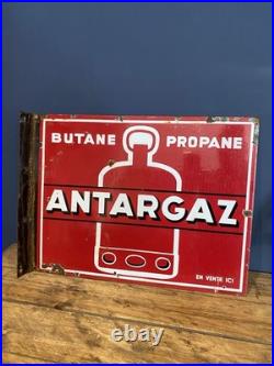 Vintage French Antargaz double sided enamel sign, 1970's