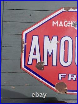 Vintage French Double Sided Enamel Advertising Sign Agricultural Machinery