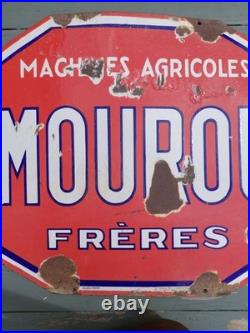 Vintage French Double Sided Enamel Advertising Sign Agricultural Machinery