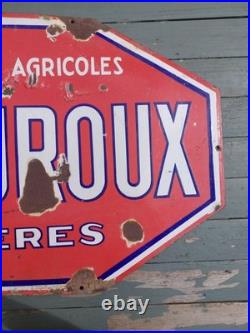 Vintage French Double Sided Enamel Advertising Sign Agricultural Machinery