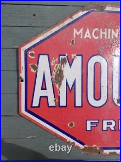 Vintage French Double Sided Enamel Advertising Sign Agricultural Machinery