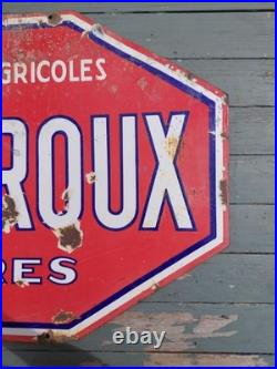 Vintage French Double Sided Enamel Advertising Sign Agricultural Machinery