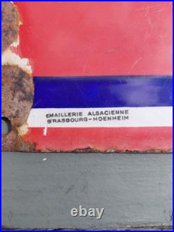 Vintage French Double Sided Enamel Advertising Sign Agricultural Machinery