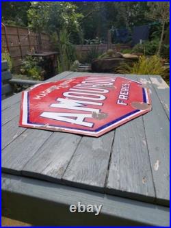 Vintage French Double Sided Enamel Advertising Sign Agricultural Machinery