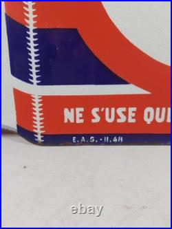 Vintage French Double Sided Enamelled Sign 1948
