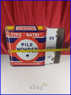Vintage French Double Sided Enamelled Sign 1948