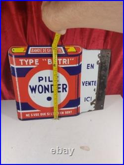 Vintage French Double Sided Enamelled Sign 1948