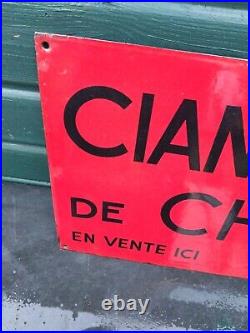 Vintage French Enamel Advertising Sign'CIANAMIDE DE CHAUX' Fertilizer