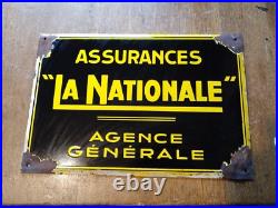 Vintage French Enamel Advertising Sign. La Nationale