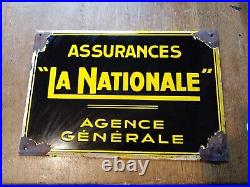 Vintage French Enamel Advertising Sign. La Nationale