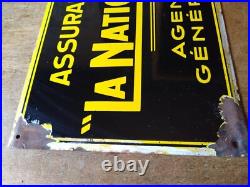 Vintage French Enamel Advertising Sign. La Nationale