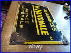 Vintage French Enamel Advertising Sign. La Nationale