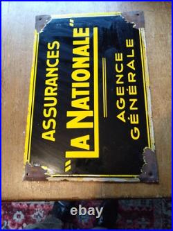 Vintage French Enamel Advertising Sign. La Nationale