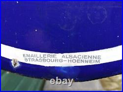 Vintage French Enamel Sign Double Sided Flanged Potasse D'Alsace