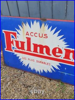 Vintage French Fulmen Accus Enamel Advertising Sign Original Motoring Vintage French Fulmen Accus Enamel Advertising Sign Original Motoring