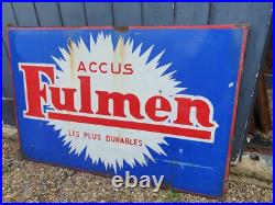 Vintage French Fulmen Accus Enamel Advertising Sign Original Motoring Vintage French Fulmen Accus Enamel Advertising Sign Original Motoring
