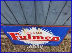 Vintage French Fulmen Accus Enamel Advertising Sign Original Motoring Vintage French Fulmen Accus Enamel Advertising Sign Original Motoring