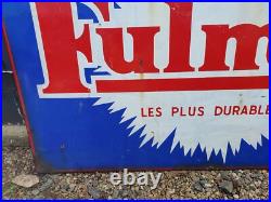Vintage French Fulmen Accus Enamel Advertising Sign Original Motoring Vintage French Fulmen Accus Enamel Advertising Sign Original Motoring