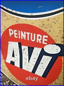 Vintage French Metal Advertising Sign Painted Metal Not Enamel