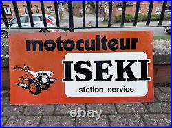 Vintage French Motoculteur Iseki Enamel sign on aluminium