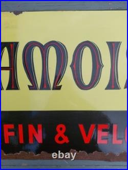 Vintage French Original Enamel Sign Cramoisay Fine And Smooth Wine