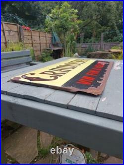 Vintage French Original Enamel Sign Cramoisay Fine And Smooth Wine