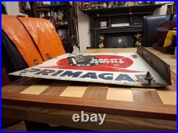 Vintage French Primagaz Depot Service Enamel Advertising Sign Double Sided
