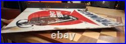 Vintage French Primagaz Depot Service Enamel Advertising Sign Double Sided