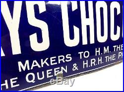 Vintage Fry's Chocolate Original Large Enamel Shop Display Advertising Sign Coco