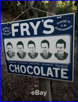 Vintage Fry's chocolate5 little boys advertising enamel sign