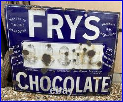Vintage Frys Five Boys Chocolate Enamel Advertising Sign