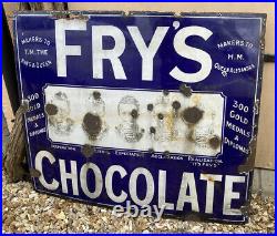 Vintage Frys Five Boys Chocolate Enamel Advertising Sign