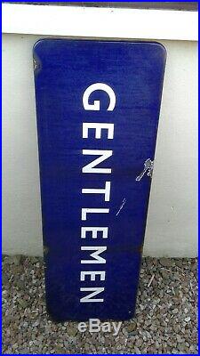 Vintage Gentlemen Railwayana Platform/station Enamel Sign (original) 36x12