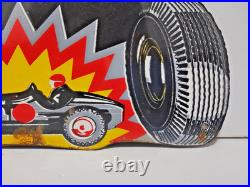 Vintage Goodrich Silvertowns Tires Porcelain Enamel Sign 10 x 6 Inches