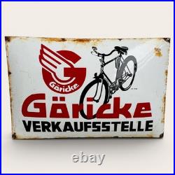 Vintage Göricke Bike Enamel Advertising Sign Email Plaque