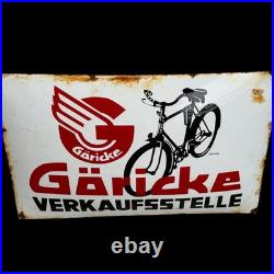 Vintage Göricke Bike Enamel Advertising Sign Email Plaque