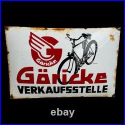 Vintage Göricke Bike Enamel Advertising Sign Email Plaque