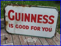 Vintage Guinness Sold Here Pub Bar Enamel Doubled Sided Advertising Sign