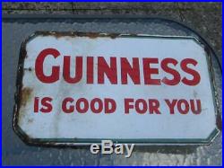 Vintage Guinness Sold Here Pub Bar Enamel Doubled Sided Advertising Sign