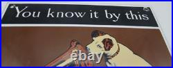 Vintage HMV Metal Advertising Sign Rare Vitreous Enamel His Master's Voice