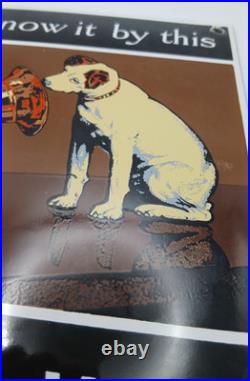 Vintage HMV Metal Advertising Sign Rare Vitreous Enamel His Master's Voice
