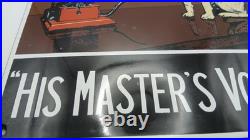 Vintage HMV Metal Advertising Sign Rare Vitreous Enamel His Master's Voice