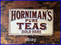 Vintage HORNIMANS PURE TEA Double Sided Enamel Advertising Sign