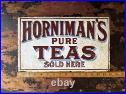 Vintage HORNIMANS PURE TEA Double Sided Enamel Advertising Sign