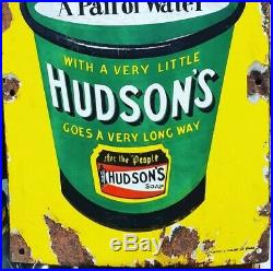 Vintage HUDSON'S PAIL OF WATER Enamel Sign