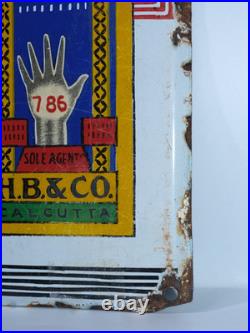 Vintage H. B & Co Hand Brand Hair Dye Enamel Advertising Sign