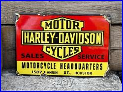 Vintage Harley Davidson Dealer Enamel Advertising Sign Mancave Raised Lettering Vintage Harley Davidson Dealer Enamel Advertising Sign Mancave Raised Lettering