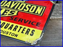 Vintage Harley Davidson Dealer Enamel Advertising Sign Mancave Raised Lettering Vintage Harley Davidson Dealer Enamel Advertising Sign Mancave Raised Lettering