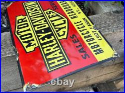 Vintage Harley Davidson Dealer Enamel Advertising Sign Mancave Raised Lettering Vintage Harley Davidson Dealer Enamel Advertising Sign Mancave Raised Lettering