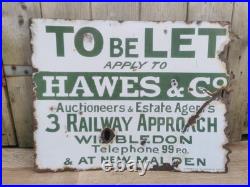 Vintage Hawes & Co Enamel Dubble Sided Sign